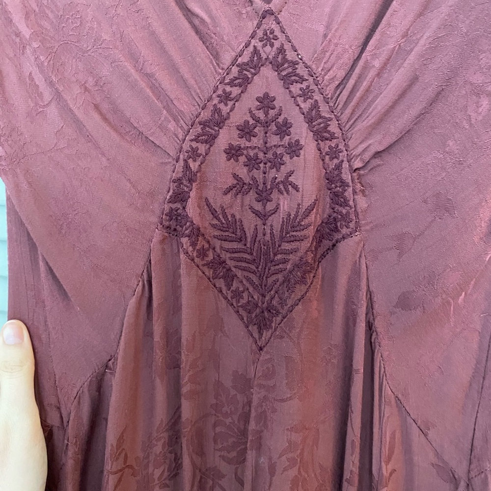 Elegant Burgundy Floral Dress Zara - Picture 7 of 8